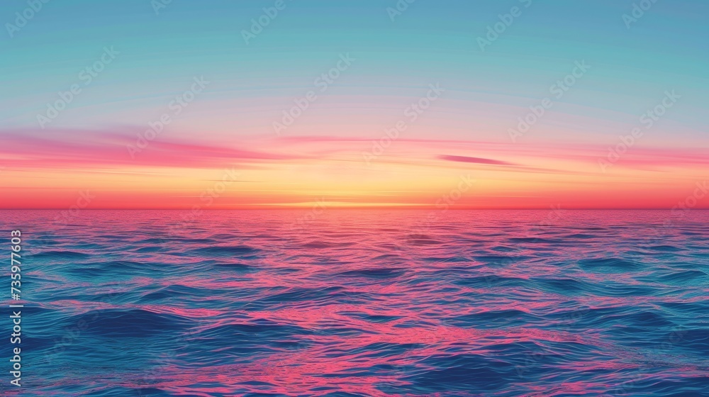 Ocean Sunset with Gradient Horizon