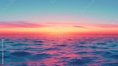 Ocean Sunset with Gradient Horizon