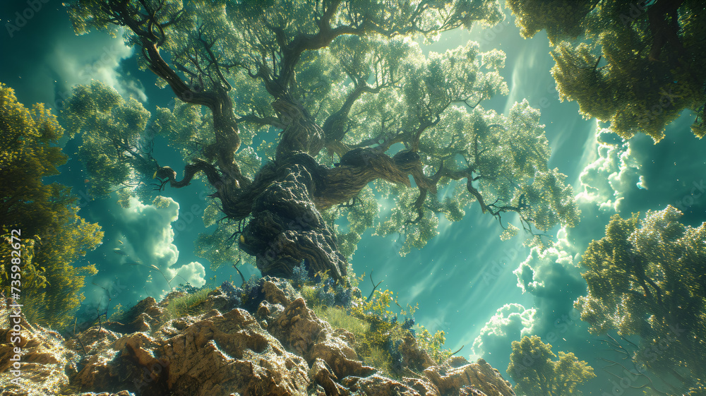 Naklejka premium a very old fantasy tree