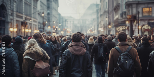 Crowd of people on street