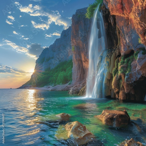 A nation where waterfalls rush to meet sea beaches a spectacle of natural harmony - 169