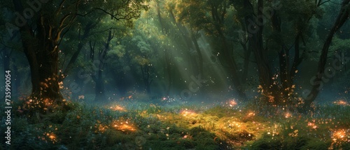 A magical forest clearing, post-duel, with scorched earth and abandoned wands hinting at an arcane battle. © Bilas AI