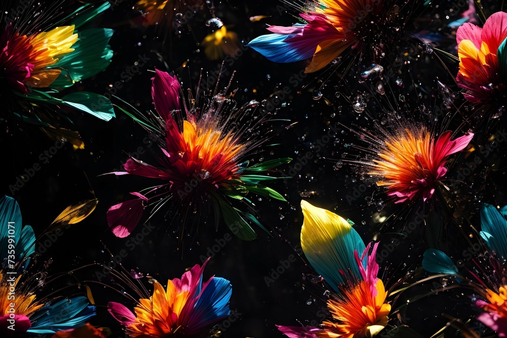 A burst of vibrant colors explodes from a shattered light bulb, splashing , masterpiece.
A burst of vibrant colors explodes from a shattered light bulb, splashing , masterpiece.