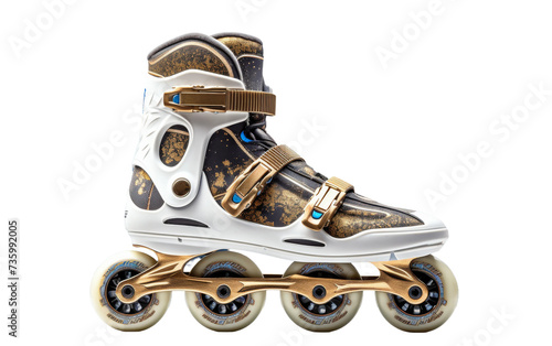 Rollerblading through the City on white background