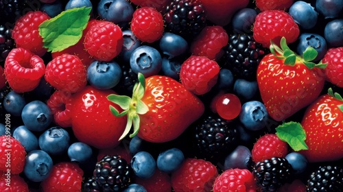 Powerhouse Berries Create a pattern of vibrant ber AI generated