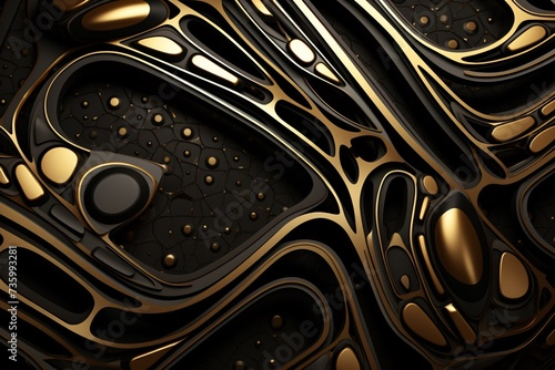 a black and gold swirls