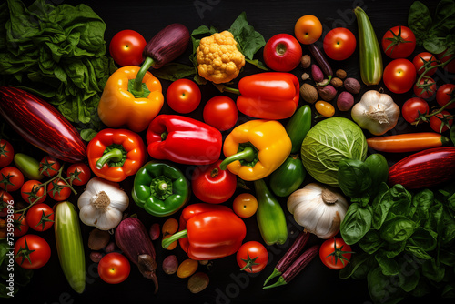 Delivery of vegetables. Salad background. Veganism  vegetarianism. Healthy Eating