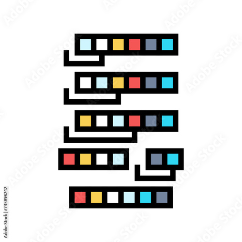insertion sort algorithm color icon vector. insertion sort algorithm sign. isolated symbol illustration