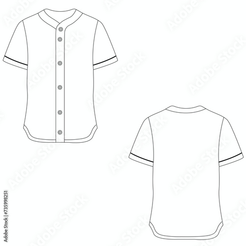 Blank baseball jersey vector illustration. T-shirt template