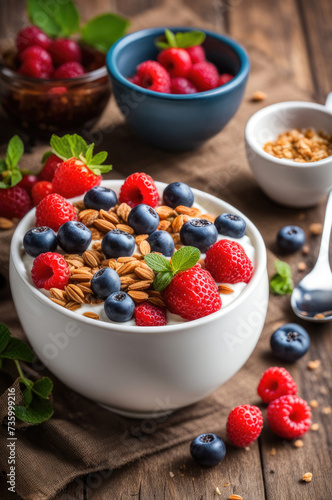 Yogurt Bowl with Fresh Berries and Granola