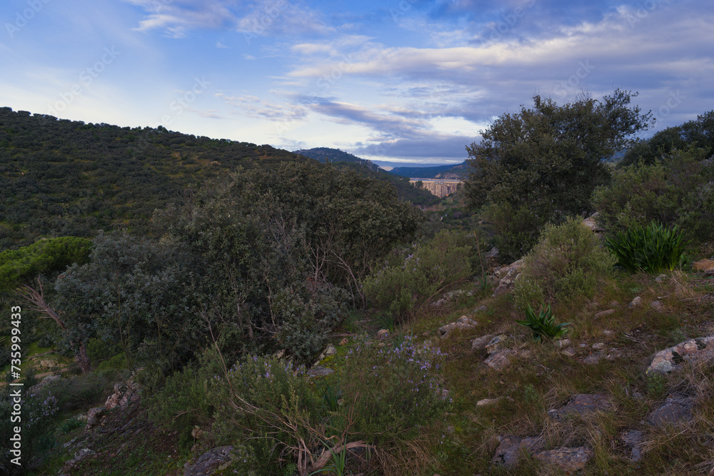 Naklejka premium landscape, mountains, view, plants, nature, huspania, spring, tr