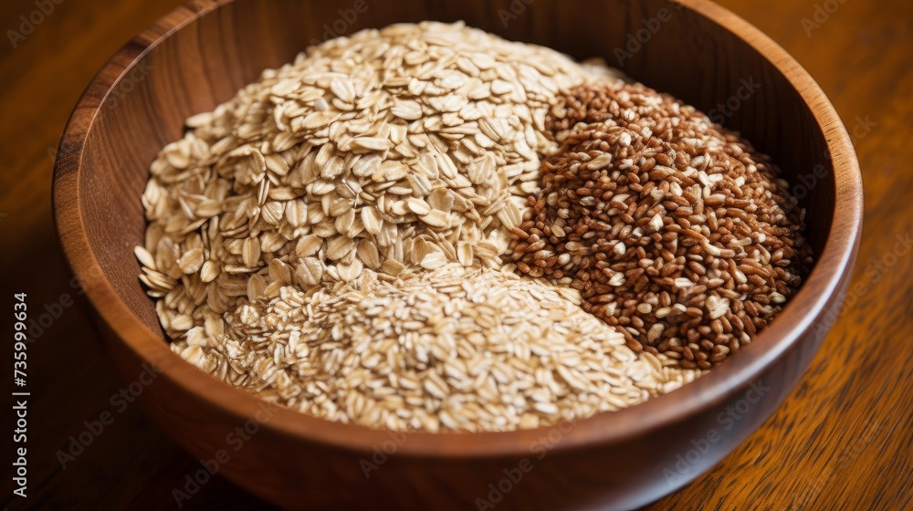 Wholesome Whole Grains Showcase a bowl of whole AI generated Wholesome Whole Grains Showcase a bowl of whole AI generated