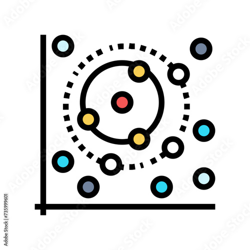 k nearest neighbors knn algorithm color icon vector. k nearest neighbors knn algorithm sign. isolated symbol illustration