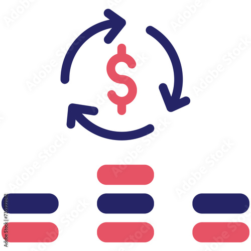 Cash Flow vector icon illustration of Finance and Money iconset.