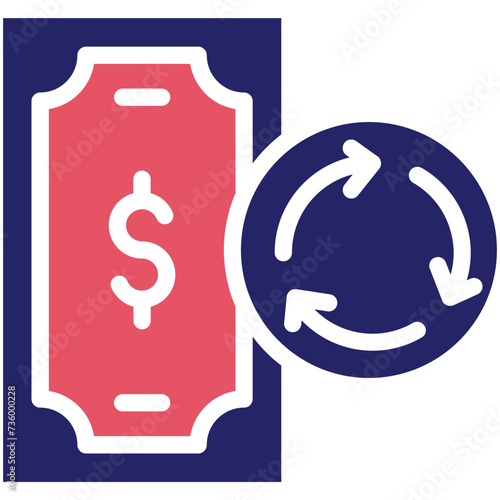 Cash Flow vector icon illustration of Finance and Money iconset.