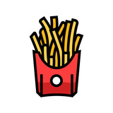 french fries fast food color icon vector. french fries fast food sign. isolated symbol illustration