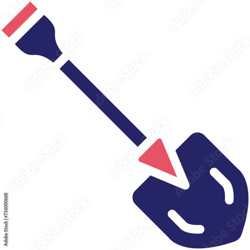 Shovel vector icon illustration of Tools iconset.
