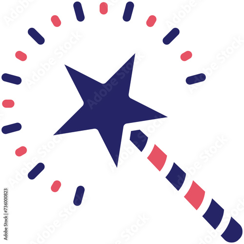 Magic Wand vector icon illustration of Tools iconset.