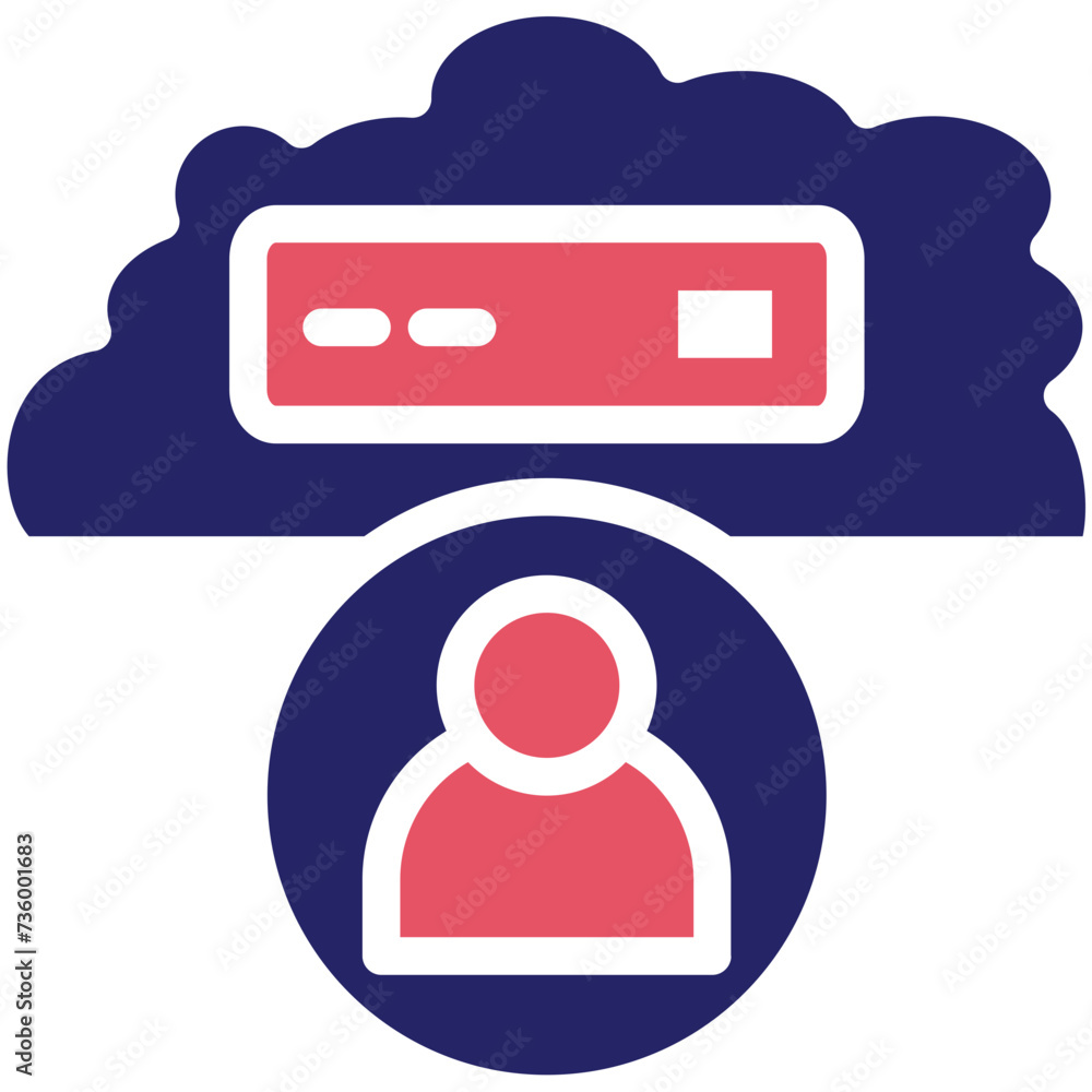 Cloud User vector icon illustration of Cloud Computing iconset. Cloud User vector icon illustration of Cloud Computing iconset.