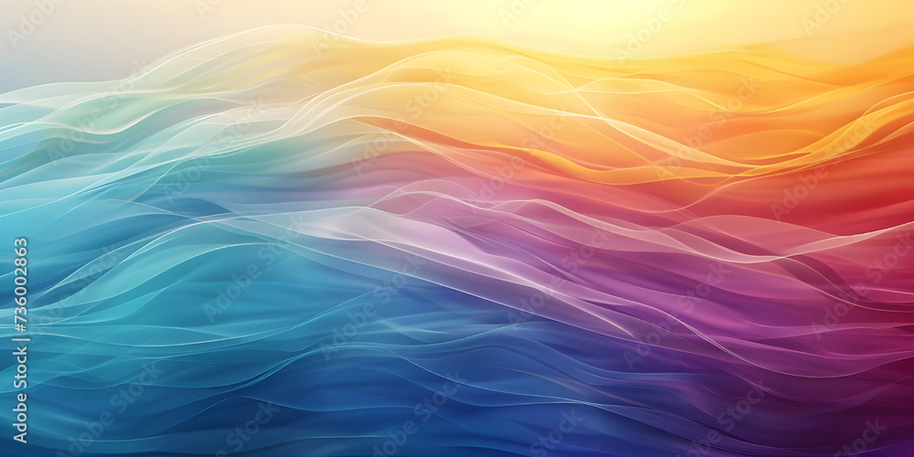 Vibrant Horizontal Wave Abstract Background, Dynamic Horizontal Wave Abstract, Colorful Background Design for Vibrant Visuals - Ai Generated