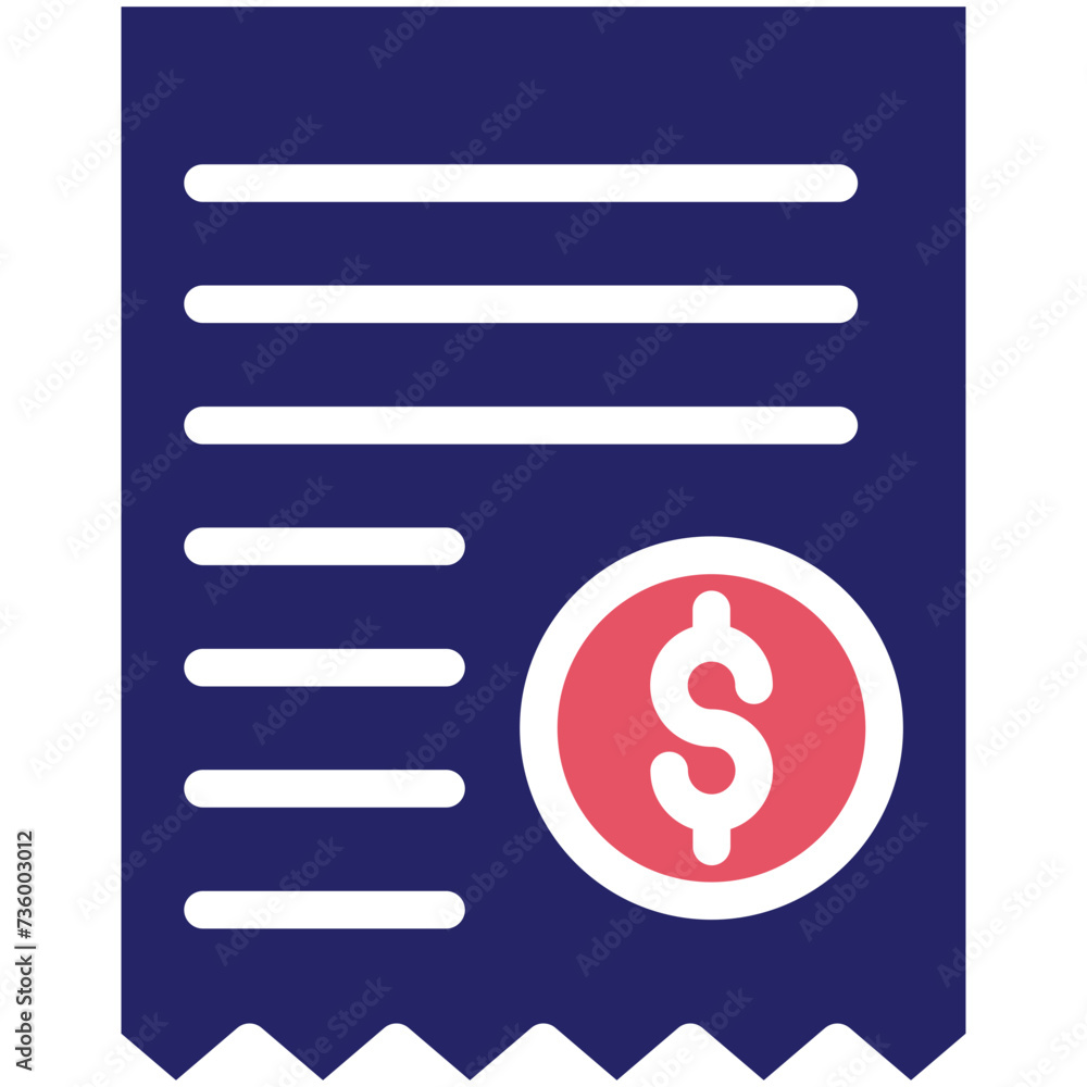 Receipt vector icon illustration of Shopping and Ecommerce iconset. Receipt vector icon illustration of Shopping and Ecommerce iconset.