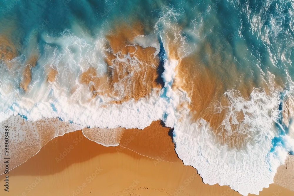 Sandy Beach, Crashing Waves, and Panoramic Imagery