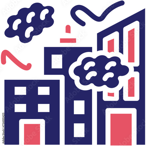 City Pollution vector icon illustration of Pollution iconset.