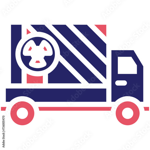 Neclear Truck vector icon illustration of Pollution iconset. photo