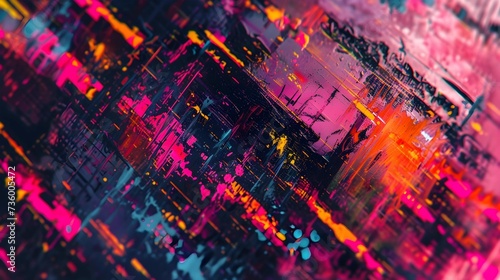 Abstract painting with neon...