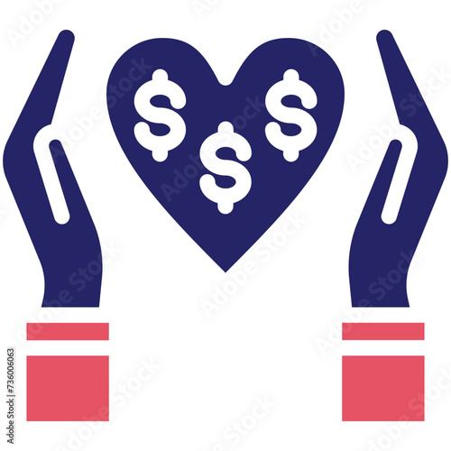 Philanthropy vector icon illustration of Donations iconset.