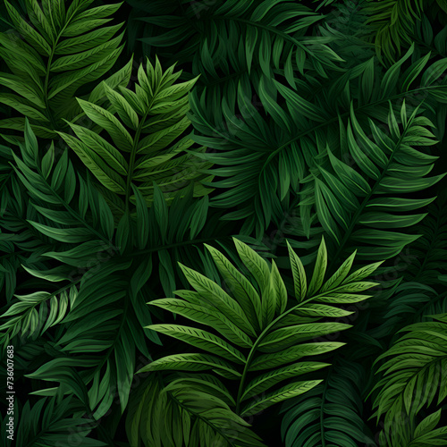 Seamless pattern with tropical leaves. Realistic  illustration.