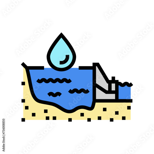 water reservoir hydroelectric power color icon vector. water reservoir hydroelectric power sign. isolated symbol illustration