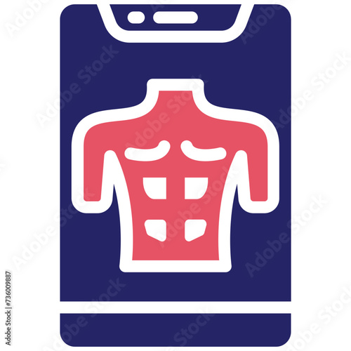 Chest Muscle vector icon illustration of Workout App iconset.