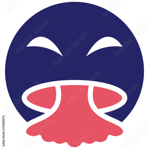 Face Vomiting vector icon illustration of Emoji iconset.