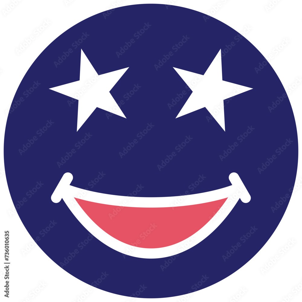 Star Struck vector icon illustration of Emoji iconset.