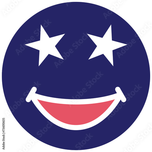 Star Struck vector icon illustration of Emoji iconset.