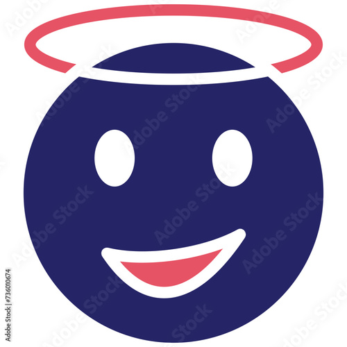 Smiling Face with Halo vector icon illustration of Emoji iconset.