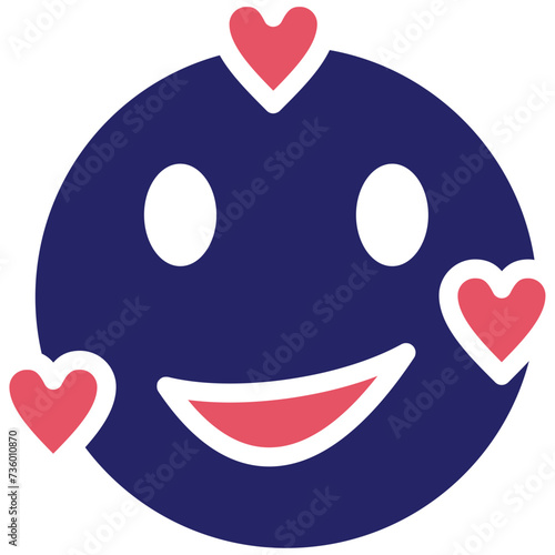 Smiling Face with Hearts vector icon illustration of Emoji iconset.