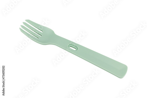 reusable plastic fork isolated from background