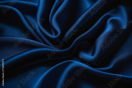 Abstract dark blue silk texture background