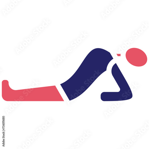 Fish Pose vector icon illustration of Physical Fitness iconset.