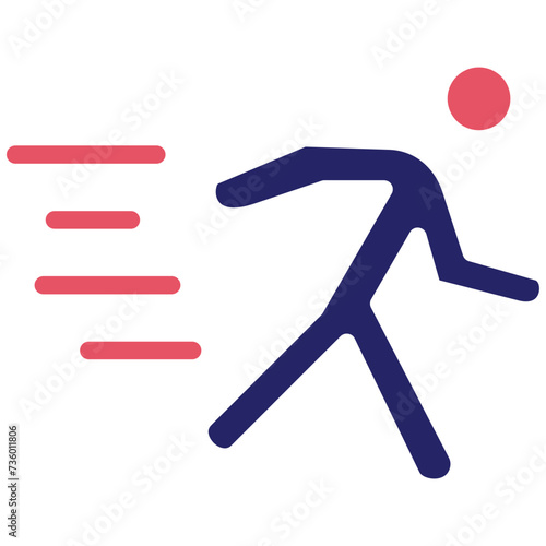 Running Person vector icon illustration of Physical Fitness iconset.