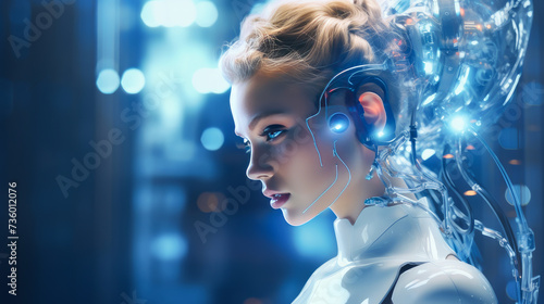 robot cyborg ai chatbot woman white