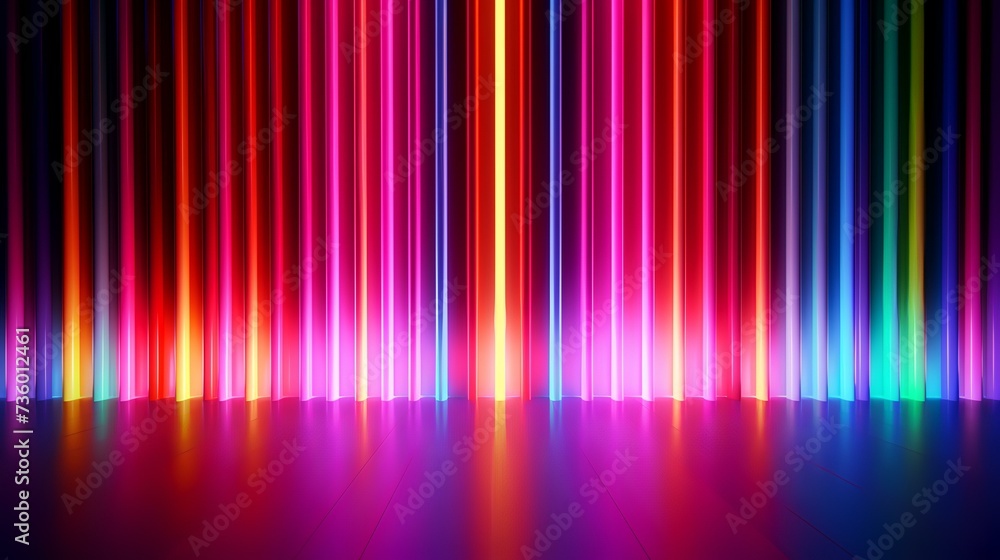 3D Rendering  abstract neon background with colorful