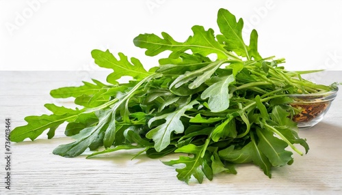 collection of fresh herb leaves arugula spices herbs on a white table png food background design element with transparent shadow on transparent background