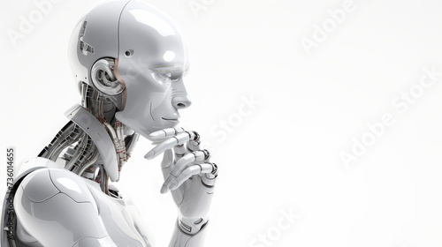 White robot on white background AI chatbot