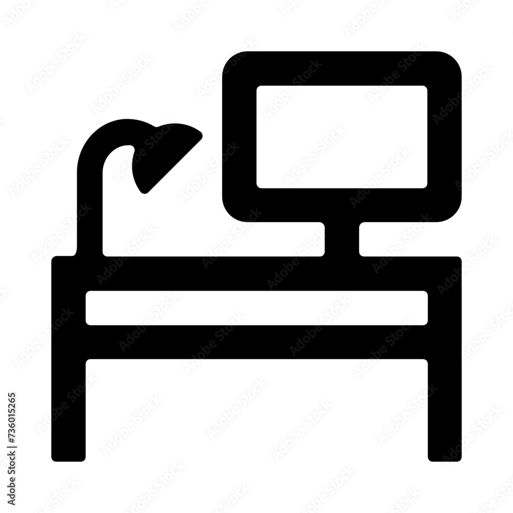 Workplace Desk Outline Icon