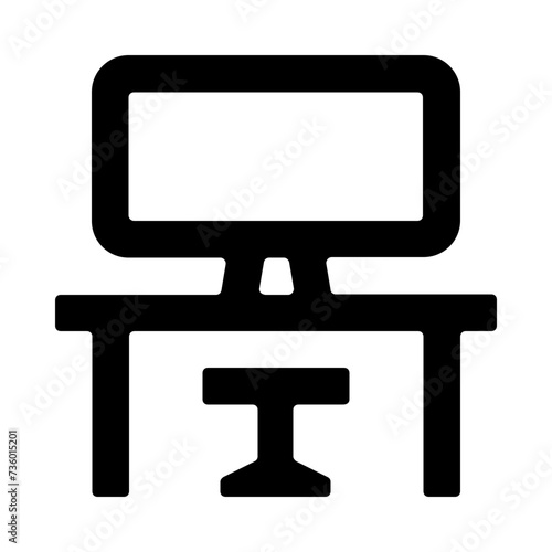 Workplace Desk Outline Icon