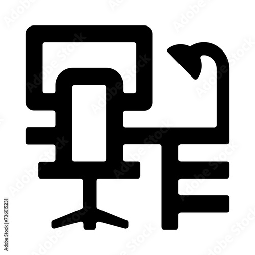 Workplace Desk Outline Icon
