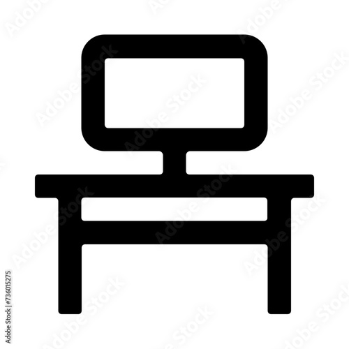 Workplace Desk Outline Icon